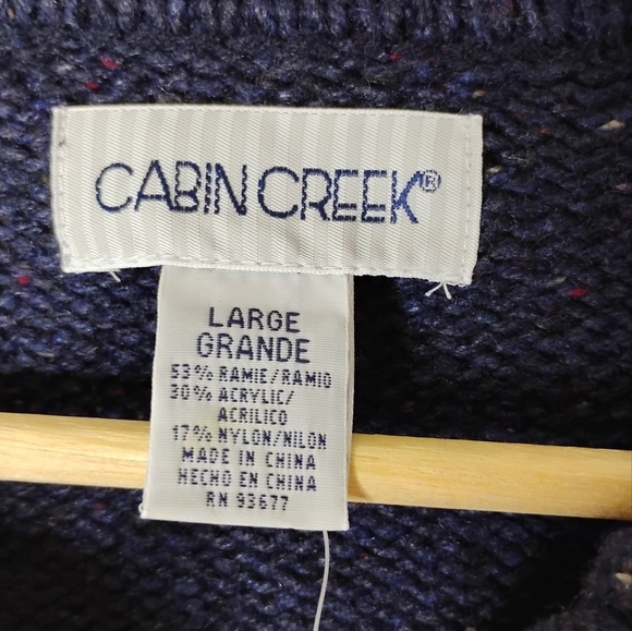 Vintage Y2K Cabin Creek Cardigan L Zip Front Academia Preppy Cabincore NWT - Picture 7 of 8